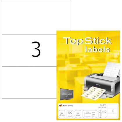 Етикети TopStick 8771, 210х99mm, 100л. (300бр)