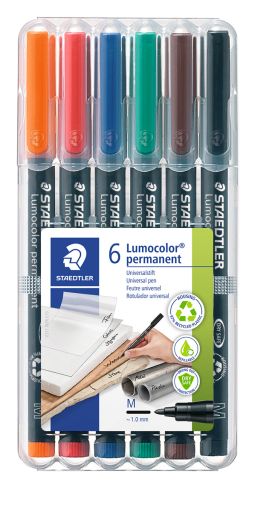 Комплет маркери Staedtler Lumocolor 317 OHP M, 6 цвята