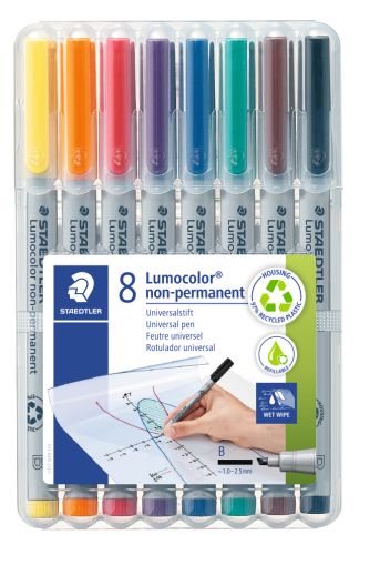 Комплект маркери Staedtler Lumocolor 312 B, 8 цвята