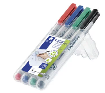 Комплект маркери Staedtler Lumocolor 311 S, 4 цвята