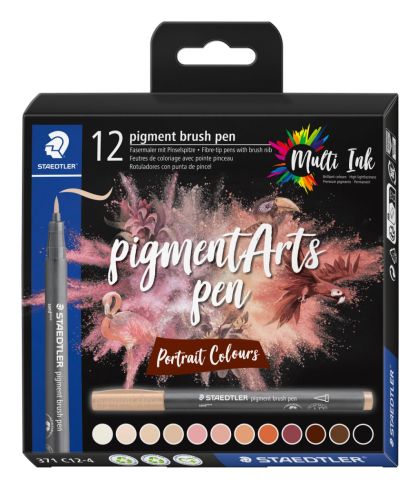 Флум. Staedtler Pigment Brush 371, 12цв,телесни цв