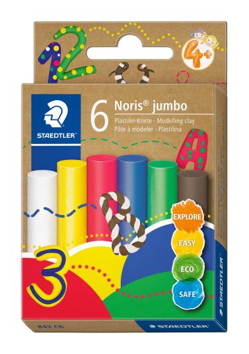 Пластилин Staedtler Noris Jumbo, 6 цв, станд. цв.