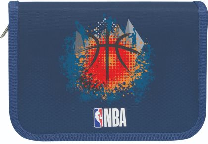 Несесер NBA 1 цип, 2 прегради, празен, 21x4x14cm, син