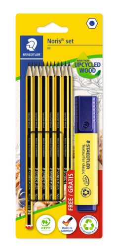 Молив Staedtler Noris HB, блистер 12бр+текстмаркер 364