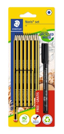 Молив Staedtler Noris HB, бл 12бр + Lumocolor F