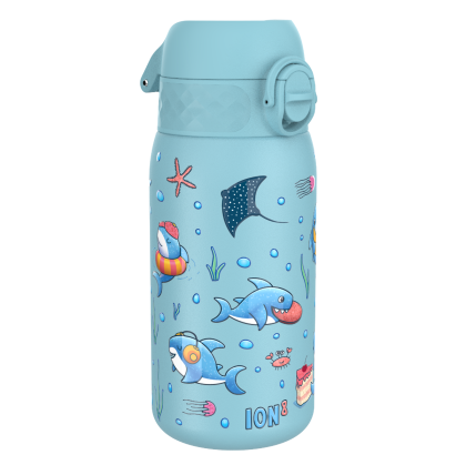 Бутилка за вода Ion8 Print, мет, 400ml, Sharks