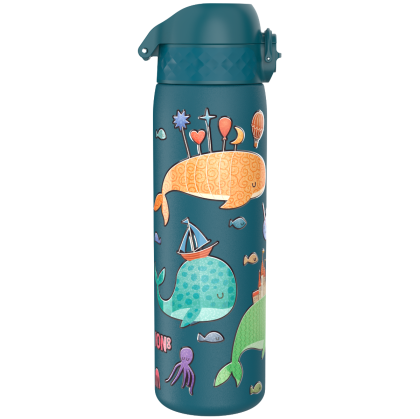 Бутилка за вода Ion8 Print, мет, 600ml, Whales