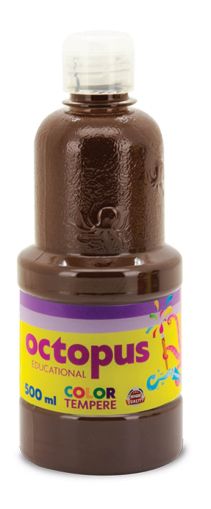 Темперна боя Octopus, 500 мл в бутилка, кафява