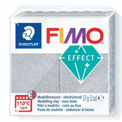 Полимерна глина Staedtler Fimo Effect,57g, блестящо сребрист 812
