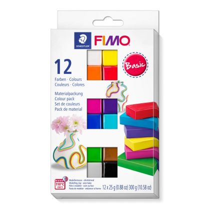 Комплект глина Staedtler Fimo Soft, 12 цвята х 25g, Basic