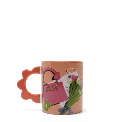 Керамична чаша Nicole Lee, 500ml, Violet Blossom