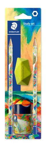 Моливи Staedtler Multiverse, HB, 2  броя + гума+ острилка, VERSION 2