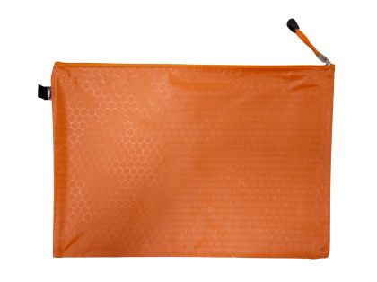 Папка с цип В4, промазан плат, оранжева