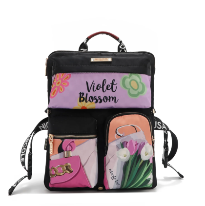 Раница Nicole Lee, 36x29x3.5 cm, Violet Blossom