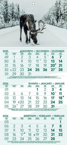Стенен работен календар РК 101, 1 секция, зелен
