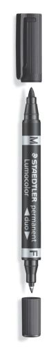 Двувърх перманентен маркер Staedtler Duo 348 F и М,чере