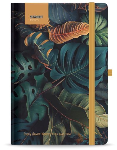 Бележник с ластик A6 Street, твърда корица, 96 листа, GARDEN