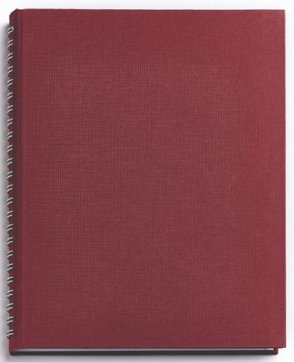 Бележник с полускрита спирала Бътерфлай, А5, бордо