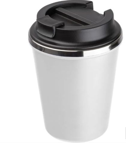 Чаша с капак, двустенна, 350ml, БЯЛ