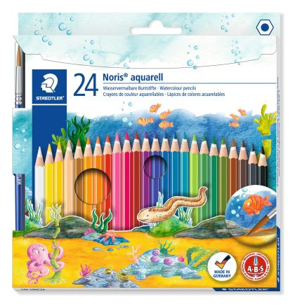 Цветни моливи Staedtler Noris Aquarell 144, 24 цвята