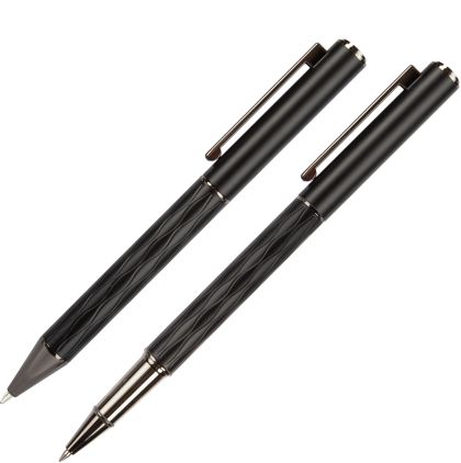 Комплект Wellington Infinity, химикалка и ролер, черен