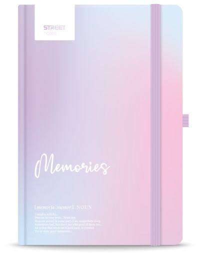 Бележник с ластик A5 Street, твърда корица, 96листа, MEMORIES