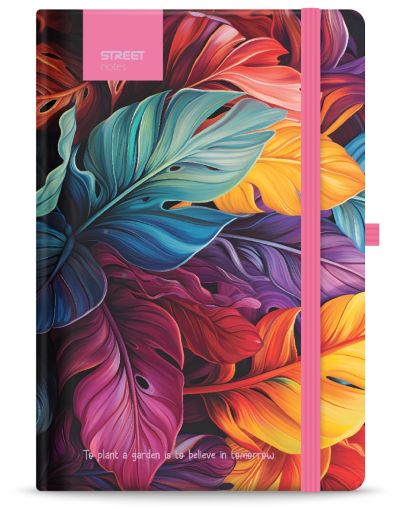 Бележник с ластик B5 Street, твърда корица, 96 листа, PETAL