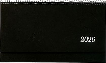 Настолен Календар-бележник КН11 черен/червен, 2026, структ, черен