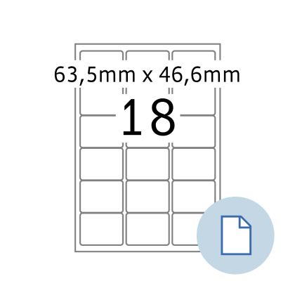 Етикети TopStick 8735, 63.5х46.6mm, 100 листа. (1800 броя)