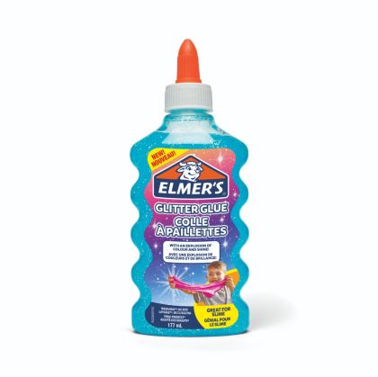 Течно лепило Elmer's Glitter Glue, 177ml, синьо