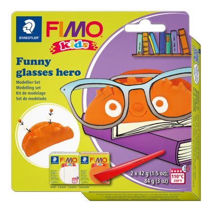 Комплект глина Staedtler Fimo Kids, 2x42g,Glasses hero