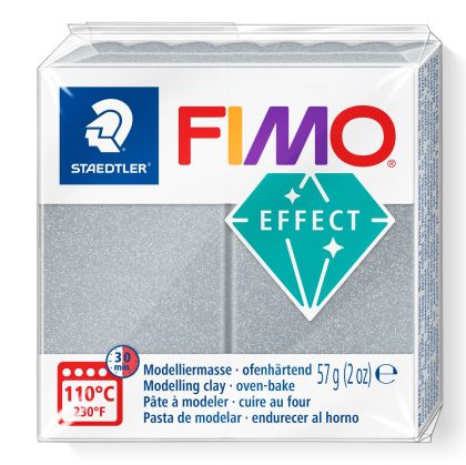 Полимерна глина Staedtler Fimo Effect,57g, мет.сребр 81