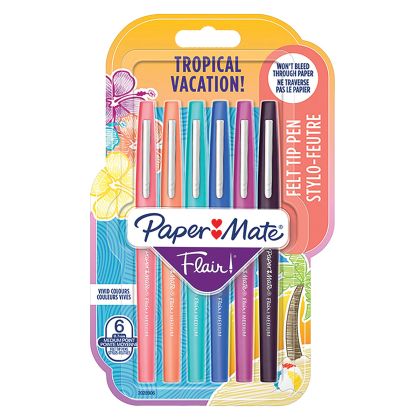 Флумастри Papermate Flair 6 цвята, tropical