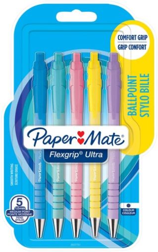 Химикалкa Papermate Flexigrip Ret, опаковка 5 броя, пастелни цветове