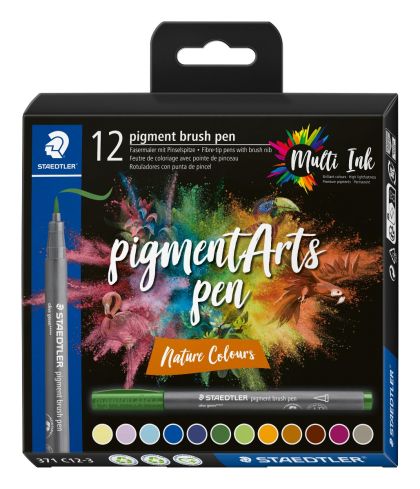 Маркери Staedtler Pigment Arts 371, 12 цвята, 371 c12-3