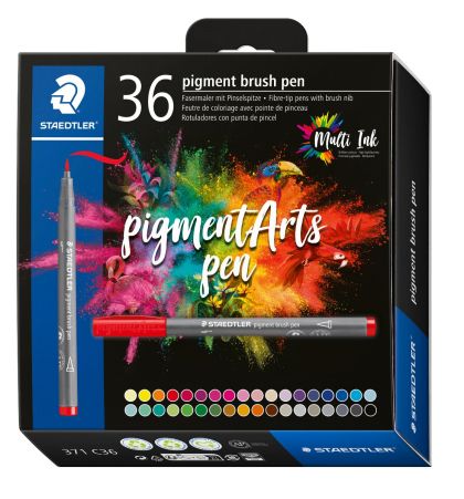 Флумастри Staedtler Pigment Brush 371, 36 цвята