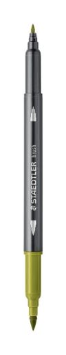 Акварелни флумастри Staedtler 3001, двув, масл.зелен 57