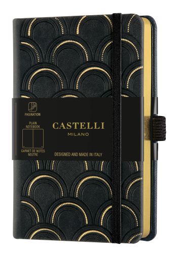 Бележник Castelli C&G, 9x14cm, лин, Art Deco Gold