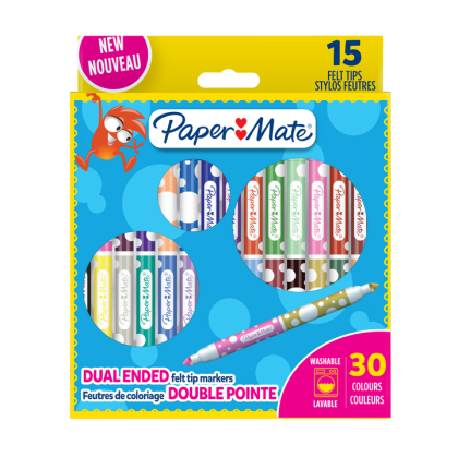 Двувърхи флумастри Papermate Kids coloring, 15 броя