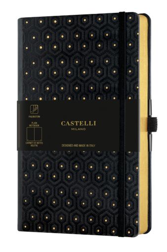 Бележник Castelli C&G, 13x21cm, б.л,Honeycomb Gold