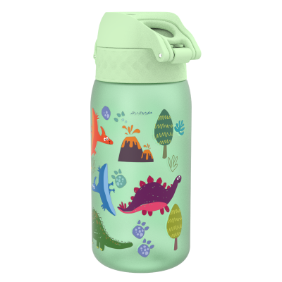 Бутилка за вода Ion8 Print, рец.пл, 350ml,Dinosaur