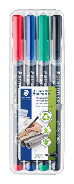 Комплект маркери Staedtler Lumocolor 318 OHP F, 4 цвята