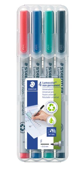 Комплект маркери Staedtler Lumocolor 316 F, 4 цвята