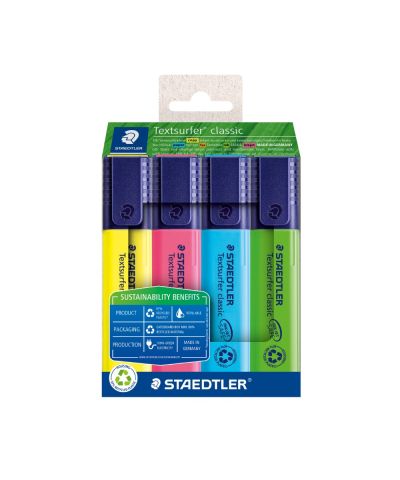 Комплект текстмаркери Staedtler 364 rPP, 4 цвята