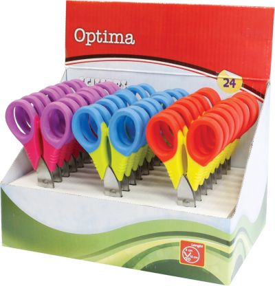 Дисплей детски ножици Optima, 13.5cm, 24 броя