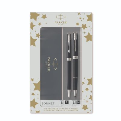 Комплект Parker Royal Sonnet Black CT, Химикалка и ролер