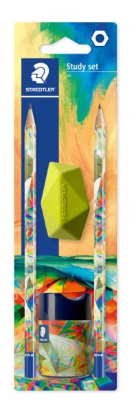 Моливи Staedtler Multiverse, HB, 2  броя + гума+ острилка, VERSION 2