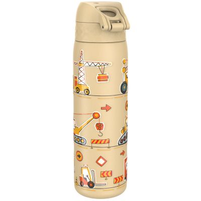 Бутилка за вода Ion8 Print, метална, 600ml, СТРОИТЕЛНИ МАШИНИ