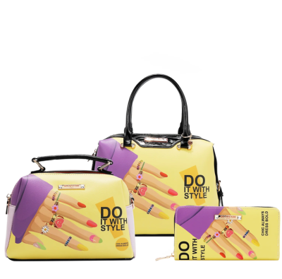 Комплект 2 чанти и портфейл Nicole Lee,Nail Polish