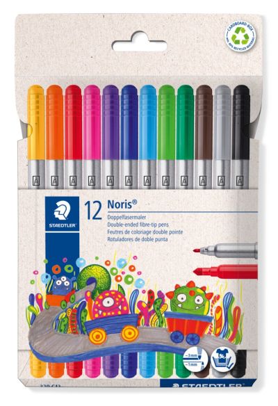 Двувърхи флумастри Staedtler Noris 320, 12 цвята
